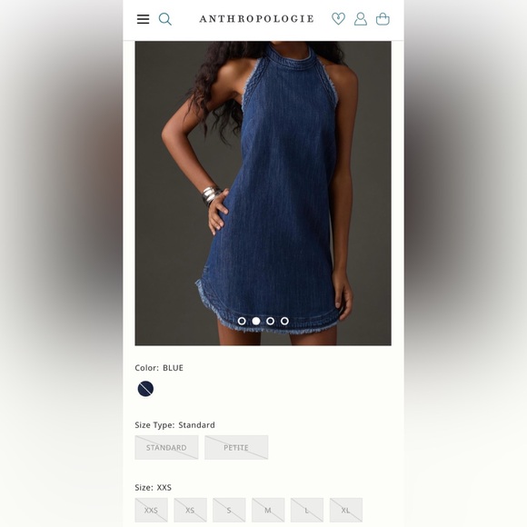 Anthropologie Pilcro Denim Halter Mini Dress Size Small - Picture 13 of 14